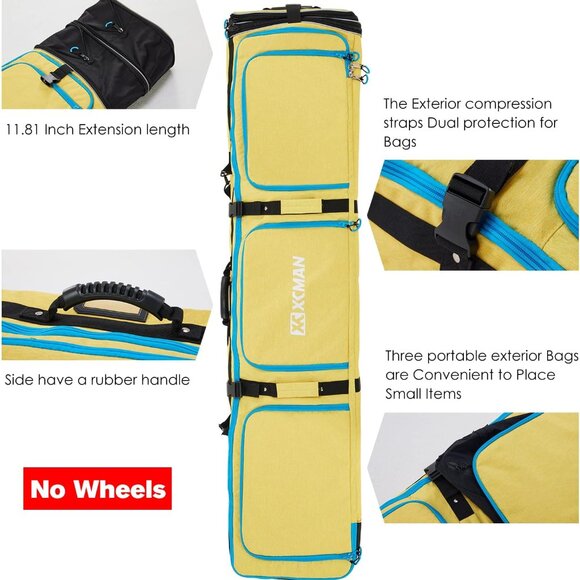 Padded Yellow Snowboard Bag - Picture 8 of 10